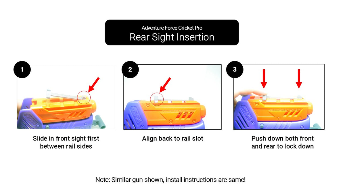Iron Sights for Walmart Adventure Force Cricket Pro - Nerf Mod
