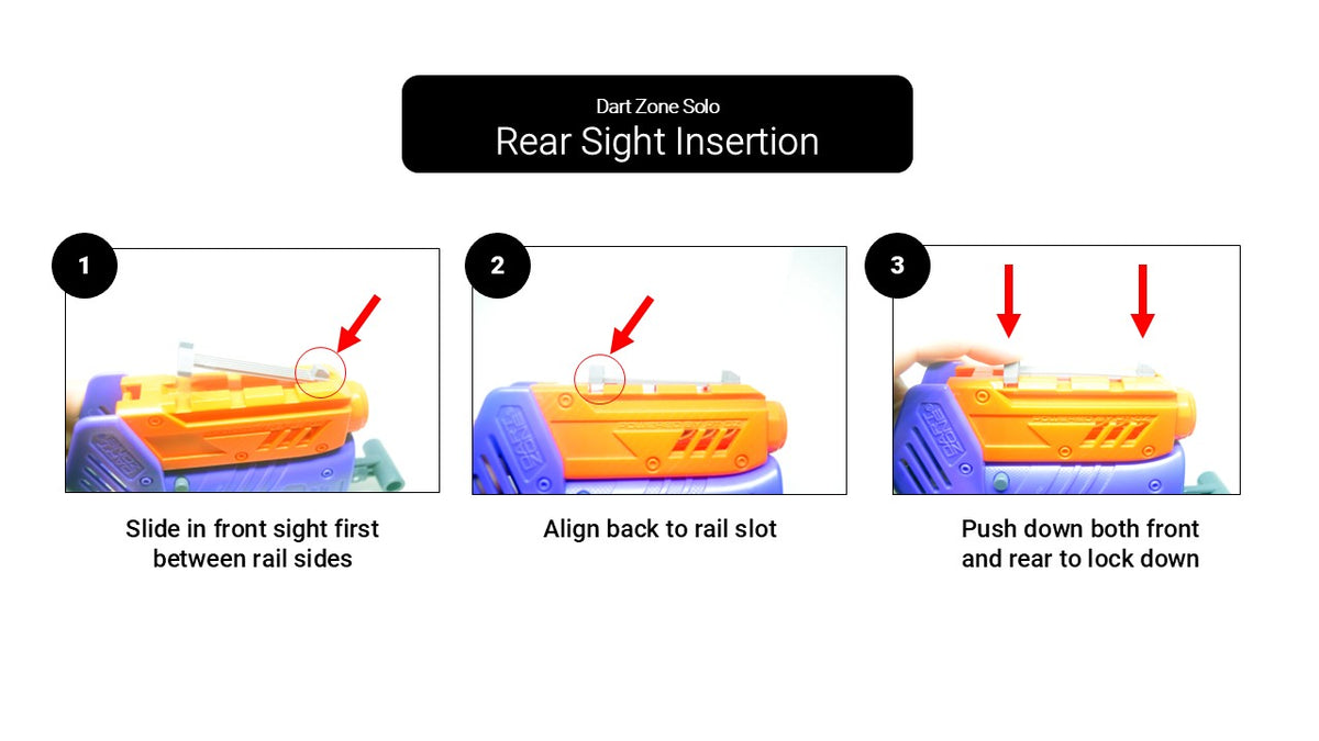 Iron Sights for Dart Zone Max Solo and Nitroshot - Nerf Mod