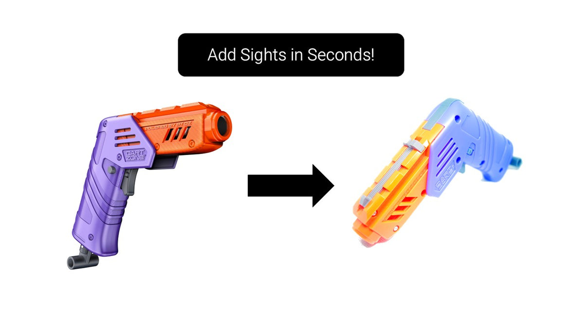 Iron Sights for Dart Zone Max Solo and Nitroshot - Nerf Mod