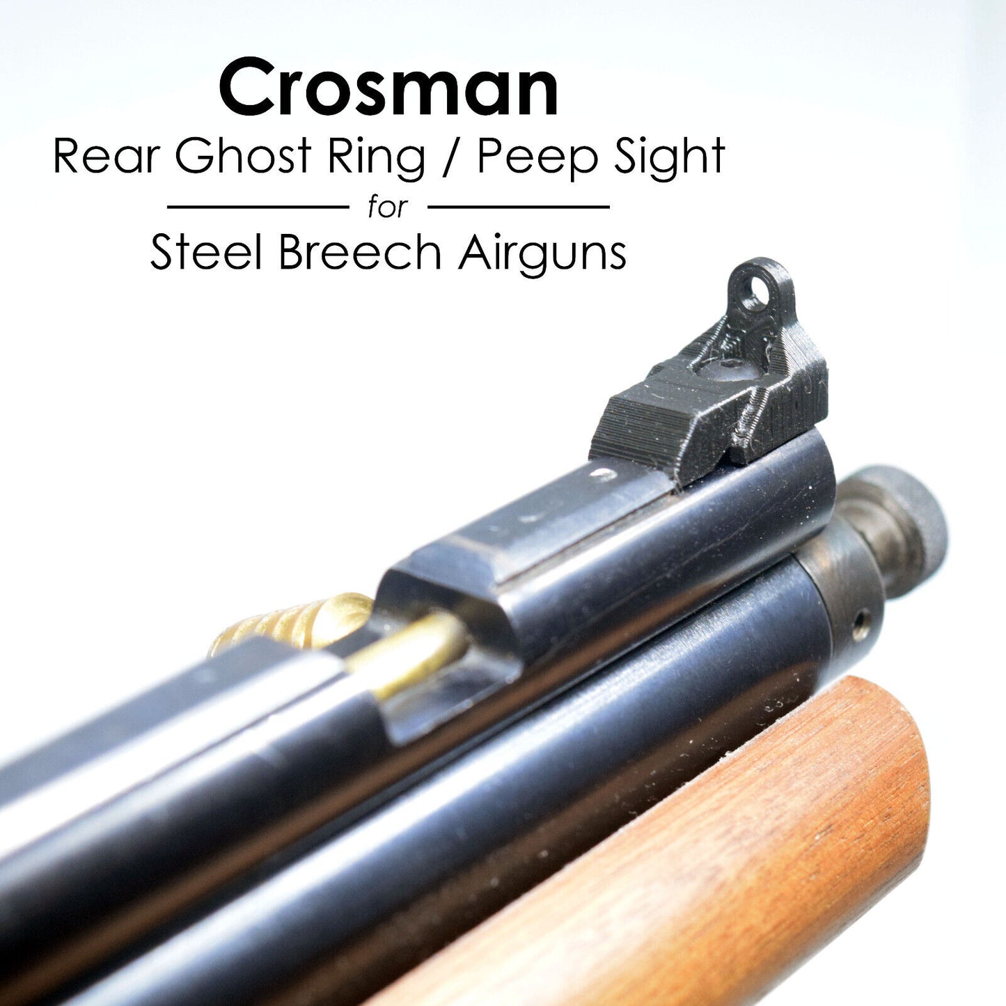 Crosman 2240, 1377, 1322 Ghost Ring / Peep / Fixed Rear Sight for Steel Breech