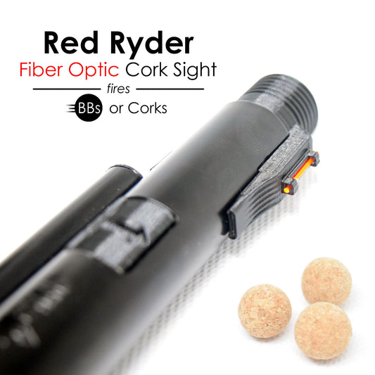 Daisy Red Ryder Carnival Cork Fiber Optic Sight & Muzzle - SHOOT CORKS AND BBS